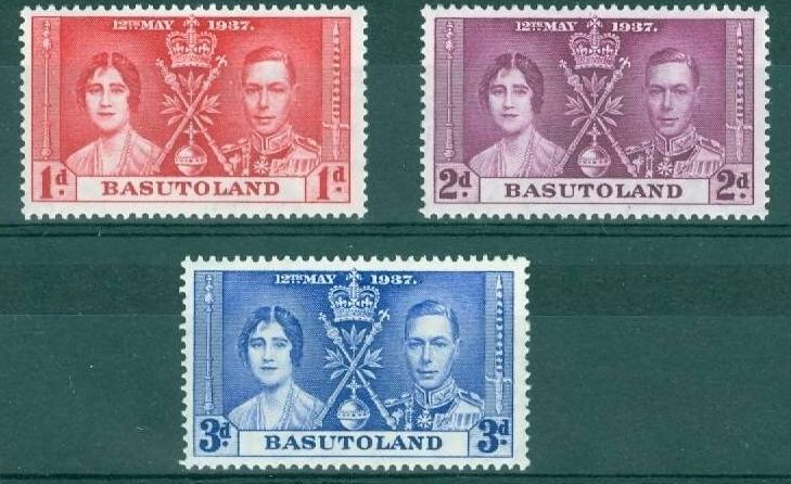 1937 Basutoland - SG15-17 GVI Coronation Set (3) MM